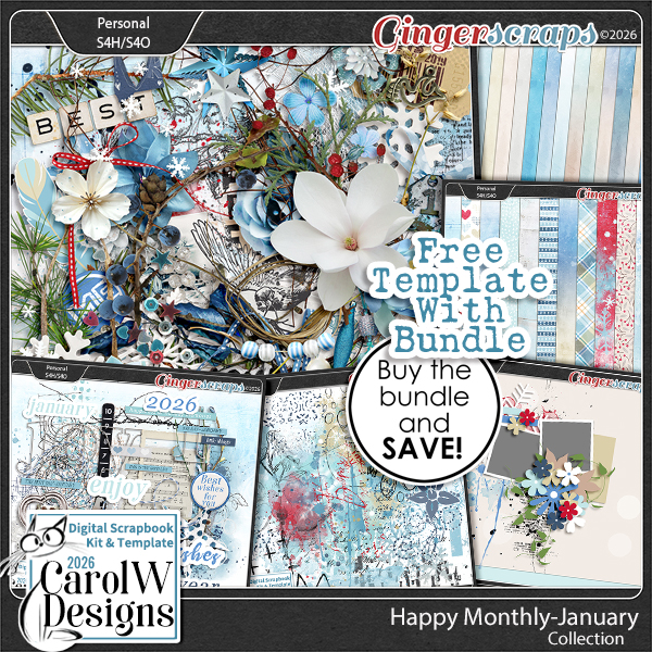 Happy Monthly-January Collection+Free Template