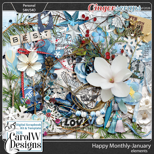 Happy Monthly-{January} Elements
