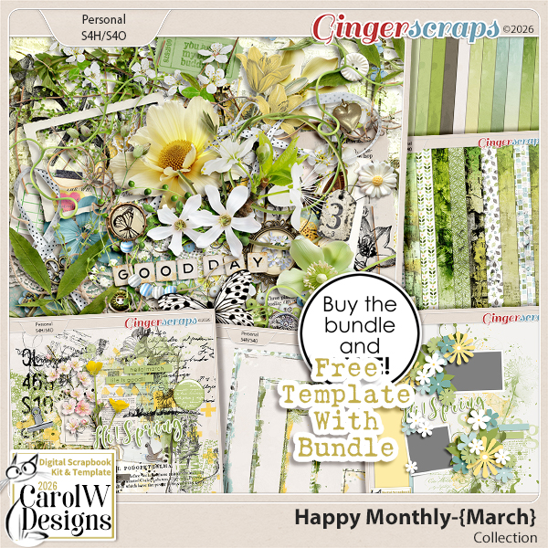 Happy Monthly-{March} Collection+Free Template