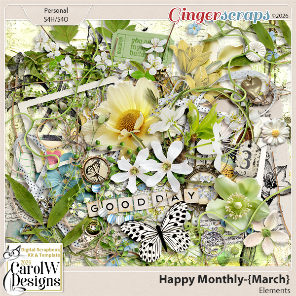 Happy Monthly-{March} Elements
