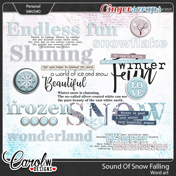 Sound Of Snow Falling-Word art