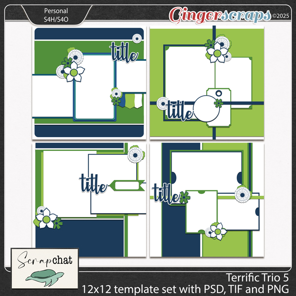 Terrific Trio Five Template Set by ScrapChat Designs