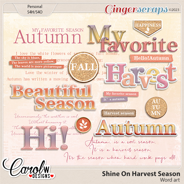 Shine On Harvest Season-Word art