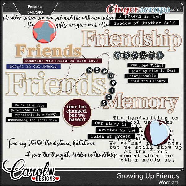 Growing Up Friends-Word art
