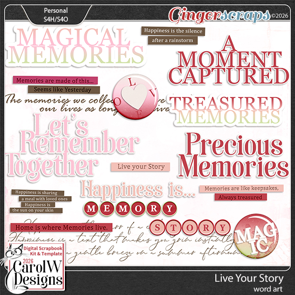 Live Your Story Word art