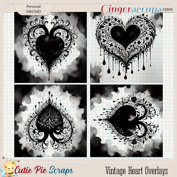 Vintage Heart Overlays 01
