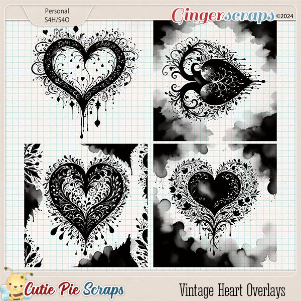 Vintage Heart Overlays 02