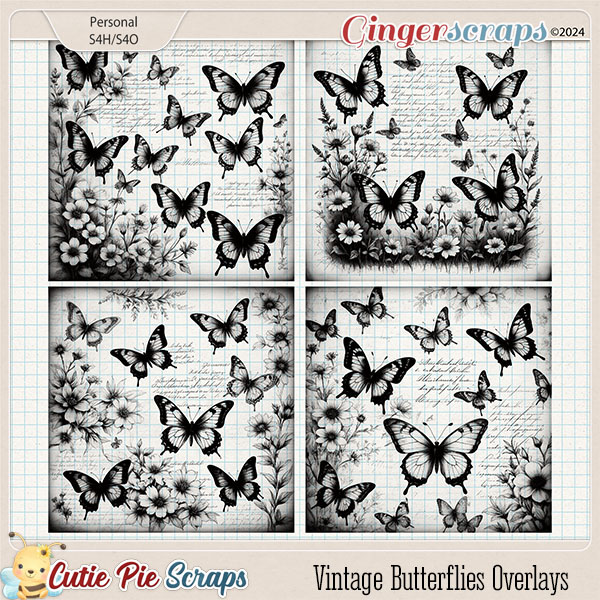 Vintage Butterflies Overlays 02