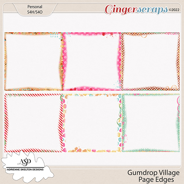  Gumdrop Village Page Edges- By Adrienne Skelton Designs 