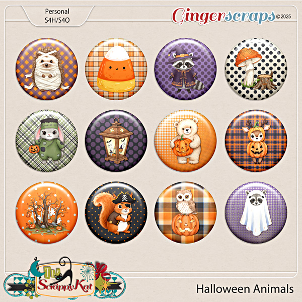 Halloween Animals Flair Set by The Scrappy Kat