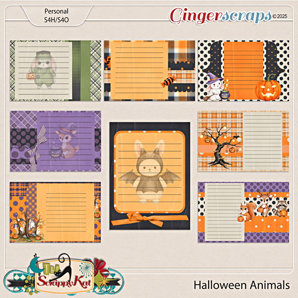 Halloween Animals Journal Cards by The Scrappy Kat