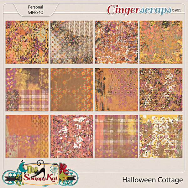 Halloween Cottage Artsy Papers by The Scrappy Kat