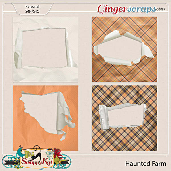 Haunted Farm Ripped Papers by The Scrappy Kat