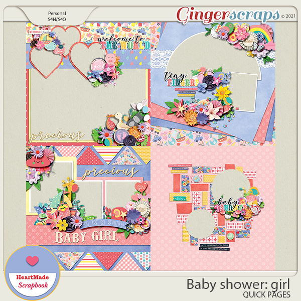 Baby shower: girl - quick pages