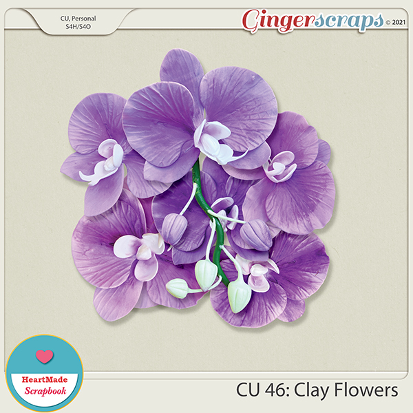 CU 46 - Clay flowers - orchid