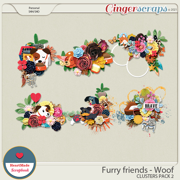 Furry friends - Woof - clusters pack 2