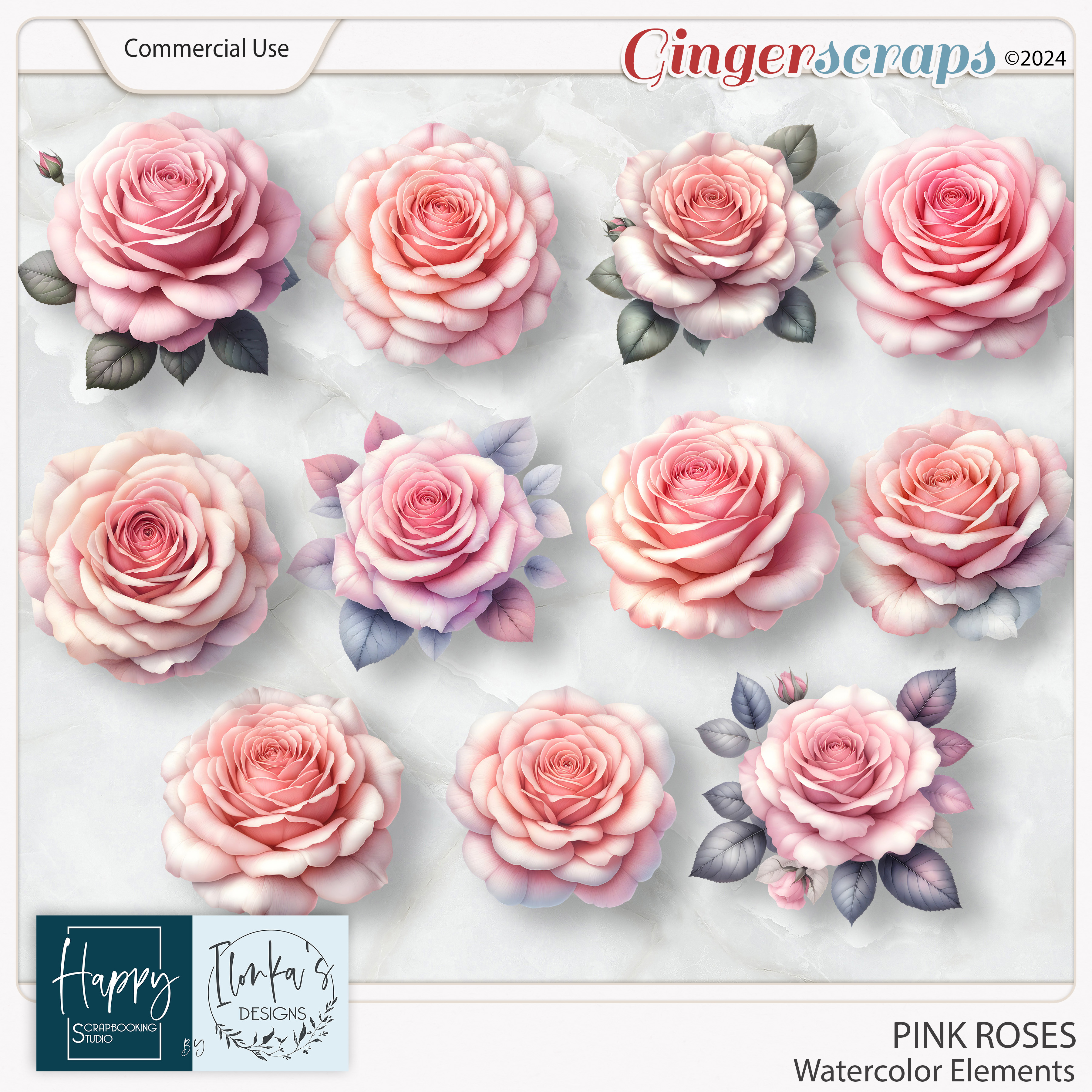 CU Pink Roses by Happy Scrapbooking Studio