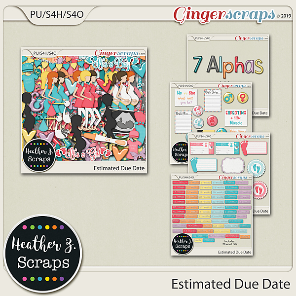 Estimated Due Date BUNDLE by Heather Z Scraps