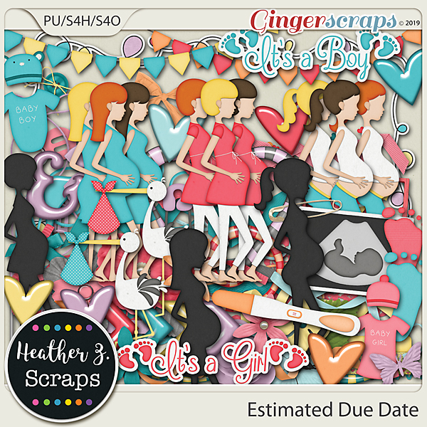 Estimated Due Date ELEMENTS by Heather Z Scraps