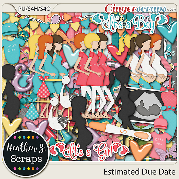 Estimated Due Date KIT by Heather Z Scraps