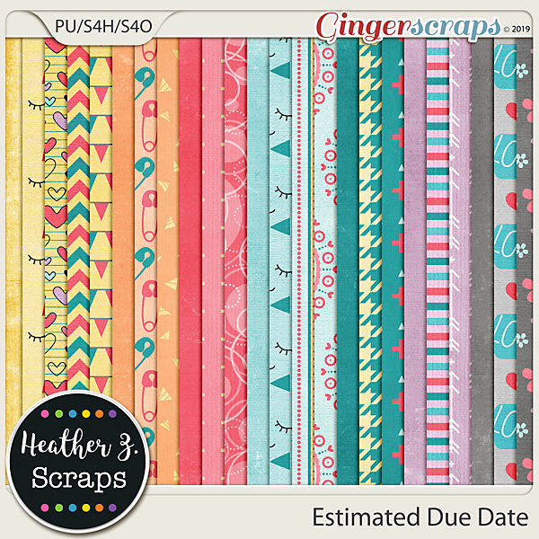 Estimated Due Date PAPERS by Heather Z Scraps