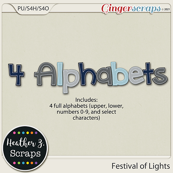 Festival of Lights ALPHABETS by Heather Z Scraps