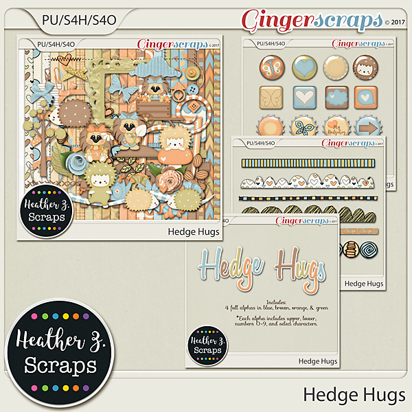 Hedge Hugs BUNDLE by Heather Z Scraps