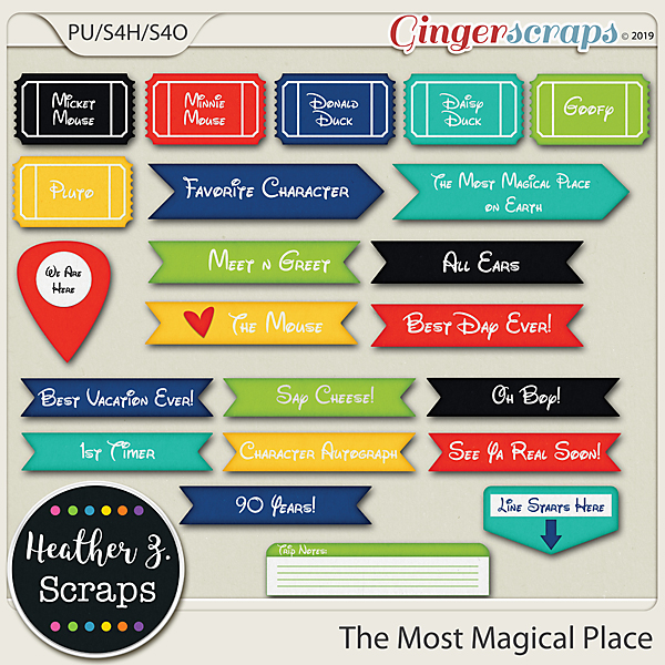 The Most Magical Place WORD BITS by Heather Z Scraps