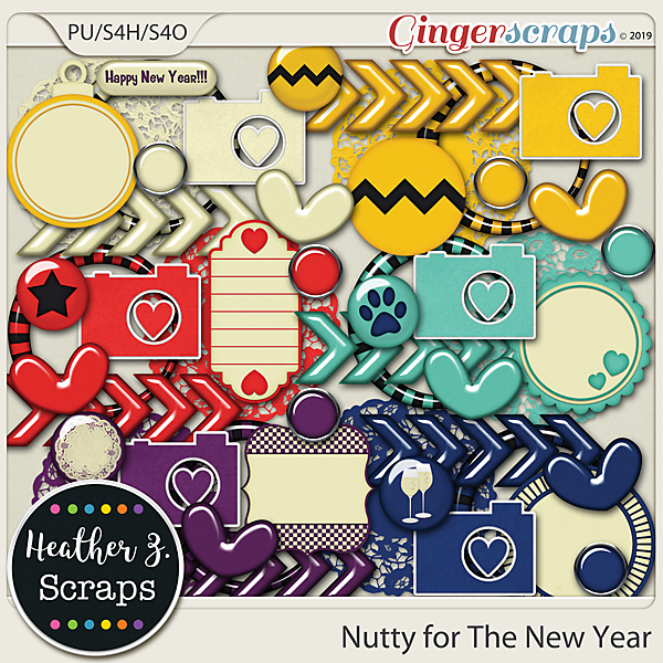 Nutty for The New Year ACCENTS by Heather Z Scraps