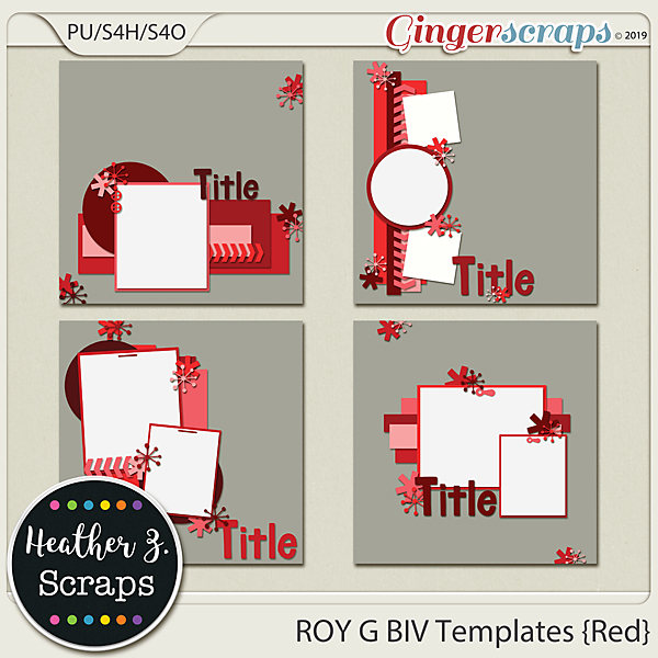 ROY G BIV TEMPLATES RED by Heather Z Scraps