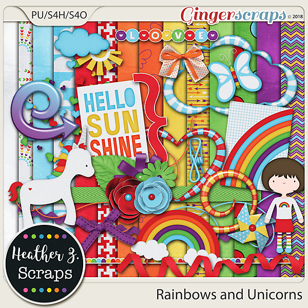 Rainbows and Unicorns KIT by Heather Z Scraps