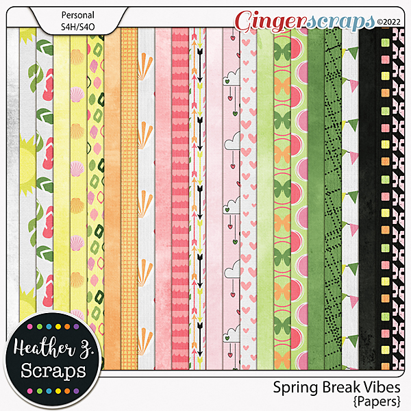 Spring Break Vibes PAPERS by Heather Z Scraps