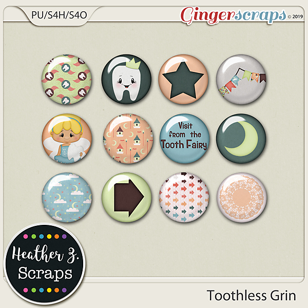 Toothless Grin FLAIRS by Heather Z Scraps