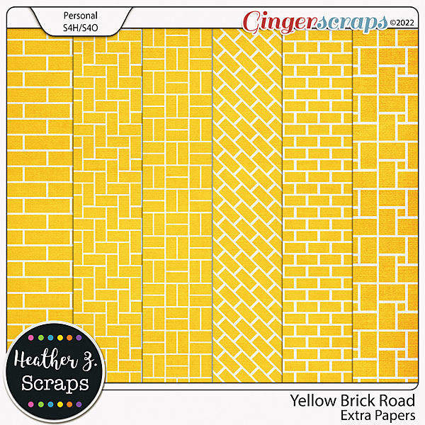 Yellow Brick Road EXTRA PAPERS by Heather Z Scraps