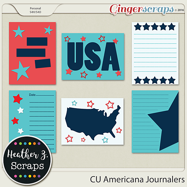 CU Americana JOURNAL CARDS by Heather Z Scraps