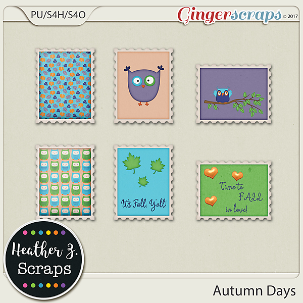 Autumn Days STAMPS by Heather Z Scraps