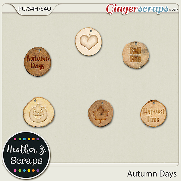Autumn Days WOOD CHIPS by Heather Z Scraps