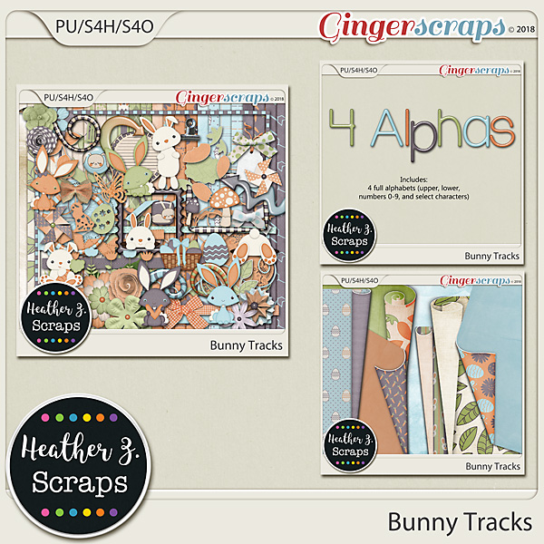 Bunny Tracks BUNDLE by Heather Z Scraps