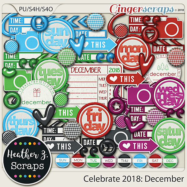 Celebrate 2018: December ACCENTS by Heather Z Scraps