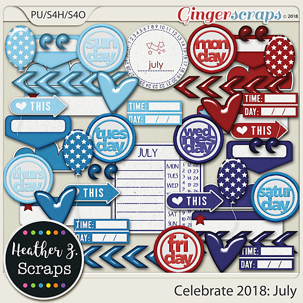 Celebrate 2018: July ACCENTS by Heather Z Scraps