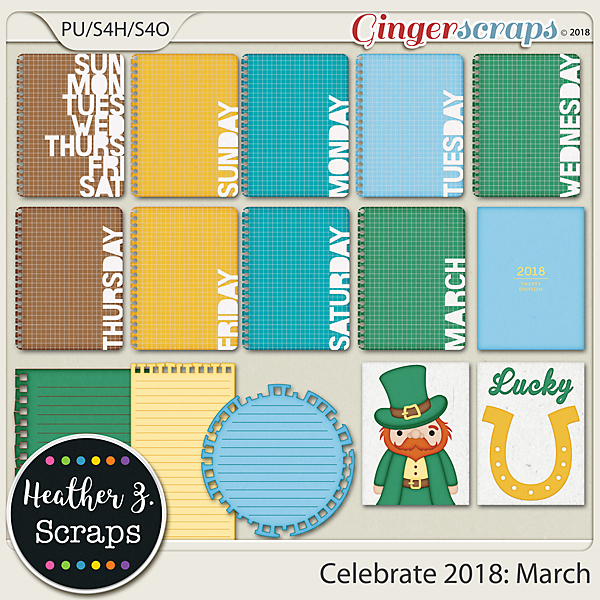 Celebrate 2018: March JOURNAL CARDS by Heather Z Scraps