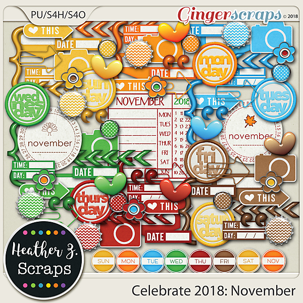 Celebrate 2018: November ACCENTS by Heather Z Scraps