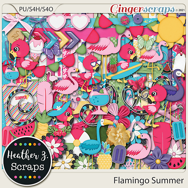 Flamingo Summer KIT by Heather Z Scraps