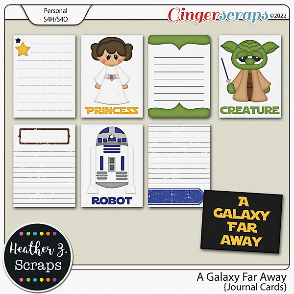 A Galaxy Far Away JOURNAL CARDS by Heather Z Scraps