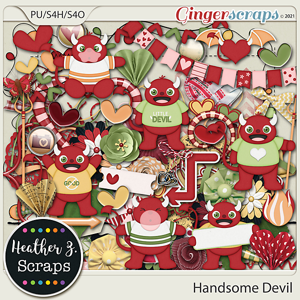 Handsome Devil ELEMENTS by Heather Z Scraps