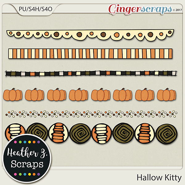 Hallow Kitty BORDERS by Heather Z Scraps