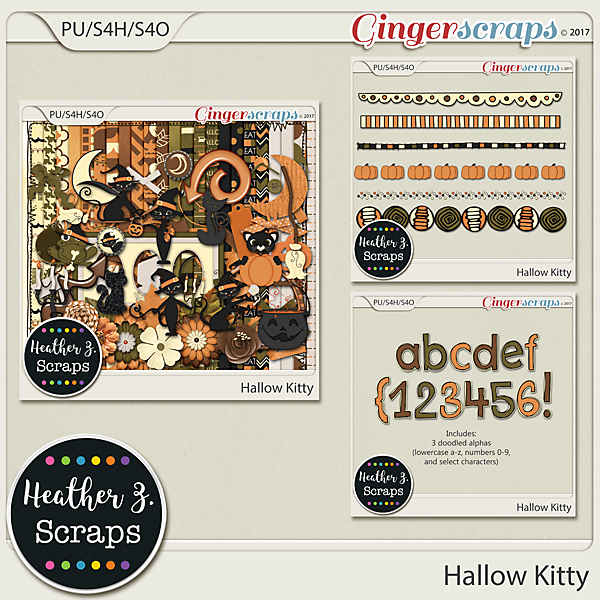 Hallow Kitty BUNDLE by Heather Z Scraps