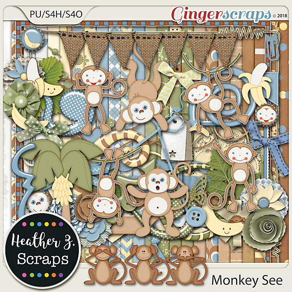 Monkey See KIT by Heather Z Scraps