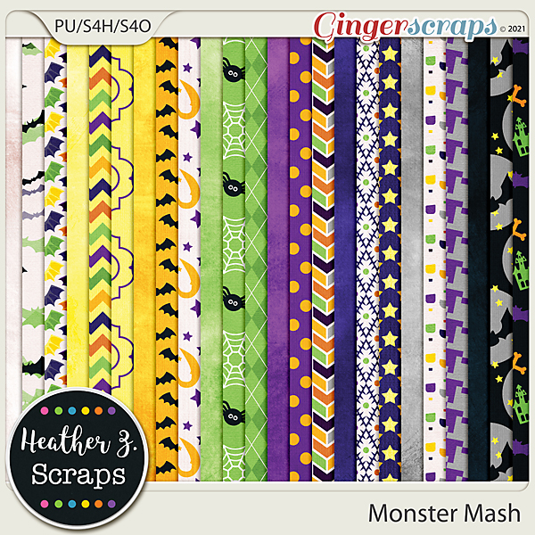 Monster Mash PAPERS by Heather Z Scraps