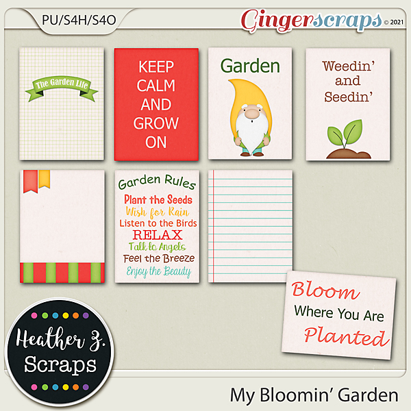 My Bloomin' Garden JOURNAL CARDS by Heather Z Scraps